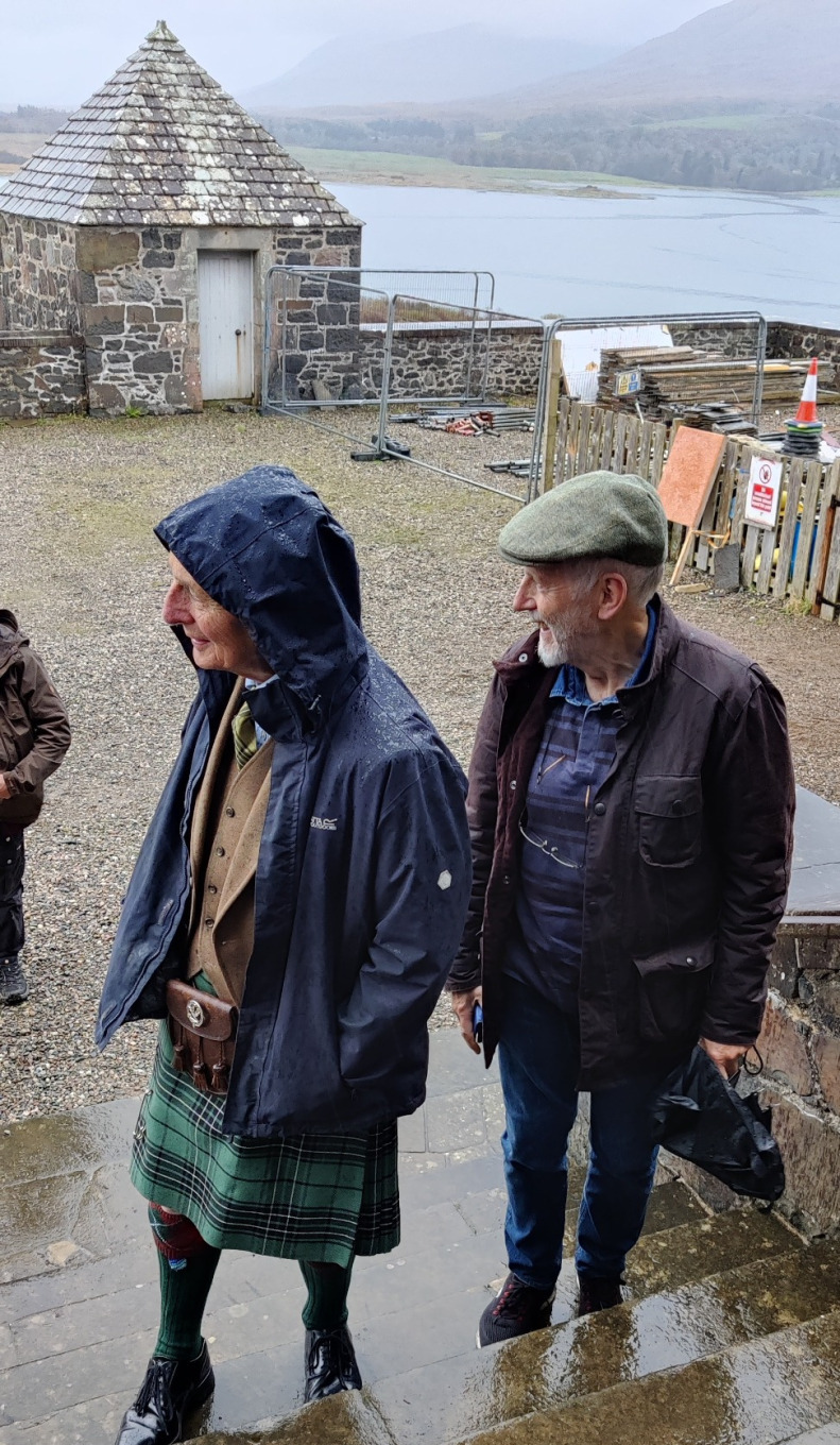 Chief of the clan Maclean Sir Lachlan Hector Charles Maclean with Ian Christie